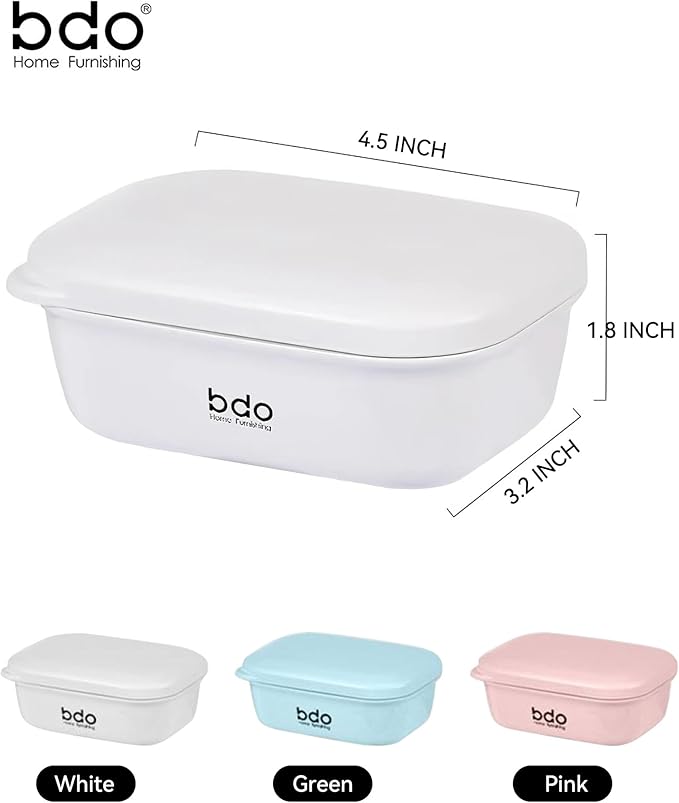 PEISAINOX Travel Soap Case with Lid,Leakproof Soap Holder with Drainage Layer, Travel Essentials Soap Containers, Portable Soap Bar Dish for Camping, Gym, Bathroom,Kitchen,Dormitory,Hotel(White)