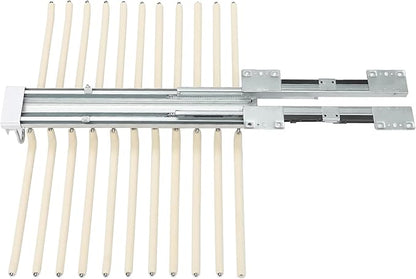 Pull Out Pants Rack Pants, 22 Arms Steel Pull Out Pants Rack 33lbs 23.2 * 18.1 * 3.7inch Hanging Installation Pants Hanger Bar Clothes Organizers for Hanging Jeans Pants Ties & Scarves (Beige)