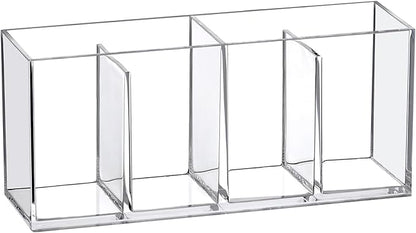 Amazing Abby - Felicia - Plastic Flatware Organizer, 4-Compartment Utensil Holder (1-Pack), Paper Plate Holder, Cutlery and Silverware Storage for Countertop, Perfect for Home and Restaurant Use