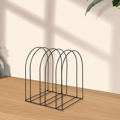 Yajuyi Tabletop Hat Holder Knitted Hat Storage Rack Stylish Multi Grid Decoration Metal Swim Cap Hanger Hat Display Stand for Home, Black