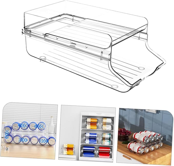Zerodeko Double Can Dispenser for Beverages Transparent Soda Organizer for Fridge and Pantry Storage for Cans of Soda Beer and More Space-saving Design for Home and Rvs