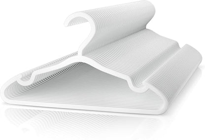 VILICK Plastic Kids Hangers - 50 Pack Non-Slip Baby Clothes Hangers for Closet, Toddler & Newborn Clothing Pants, Skirts, Coats (White)