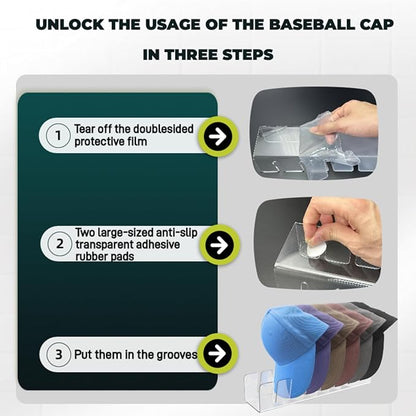 Hat Stands, 14-Slot Baseball Cap Organizer Rack, Clear Acrylic Hat Holder for Wall/Door/Closet-SpaceSaving Display &Dust-Proof Storage for Caps, Fitted Hats