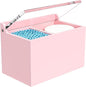 Qtip Holder Dispenser for Cotton Swabs, Balls, Pads, Floss Picks, 2 Compartments Lightpink Acrylic Container with Lid Apothecary Jar Bathroom Accessories Canister Vanity Storage Organizer