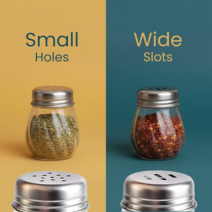 Oblivion Spice Box 2 Pcs – Oregano & Chilli Flakes Dispenser Set – Unbreakable Plastic Spices Shaker with Stainless Steel Lid – BPA-Free & Reusable Easy Pour Seasoning Jars for Kitchen & Dining Table
