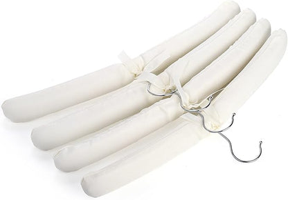 Tosnail 12 Pack Fabric Padded Hangers, Foam Padded Wedding Dress Hangers for Coat, Blouse, Sweaters, Bride Dress, Clothes - White