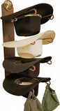 American Made 4 Cowboy Hat Rack with Lone Star, Wall Mount Four Tier Hat Holder, Heavy Duty Powder Coated Steel, Rust Chisholm Trail Brown, Model 664 Classic CT