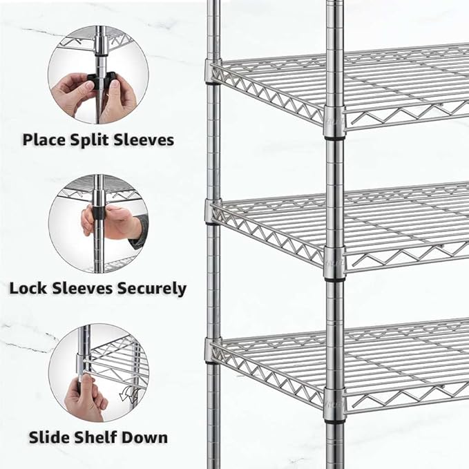 2 Pack Green Additional Wire Shelf for 18" x 36" Shelving Units, Replacement Shelves for Wire Rack