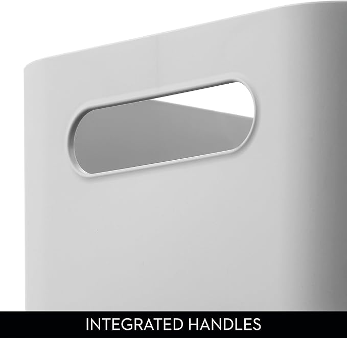 InterDesign iDesign Storage Bins with Handles - Organize Kitchen, Bathroom, or Home Office - Set of 4 - Gray