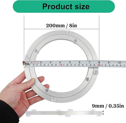 3 Pack 8 Inch Aluminium Alloy Turntable Bearing, Heavy Duty Swivel Turntable Lazy Susan for Round Dining Table, 8" Smooth Swivel Turntables for Lazy Susan Dining Table?Silver