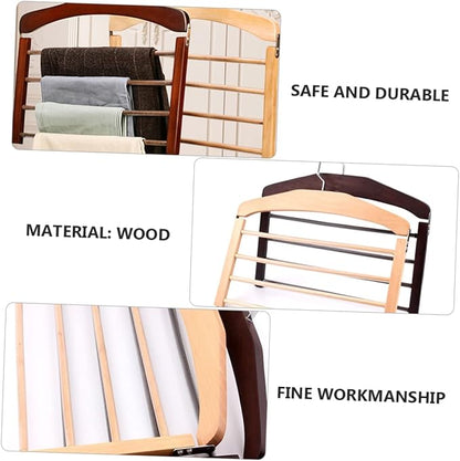 Multifunctional Non Wooden Clothes Hanger for Pants and Skirts Natural Finish Ideal for Closet Organization and Drying Space Saving Design