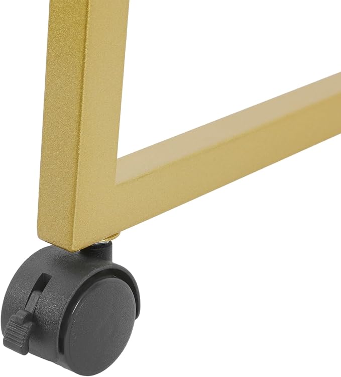Gold Scarf Display Stand Rolling 10-Tier Scarf Hanger Stand Metal Scarf Holder Organizer with Wheels Freestanding Scarf Rack for Clothing Store Shop Home Bedroom Tie Pants Organization, Gold
