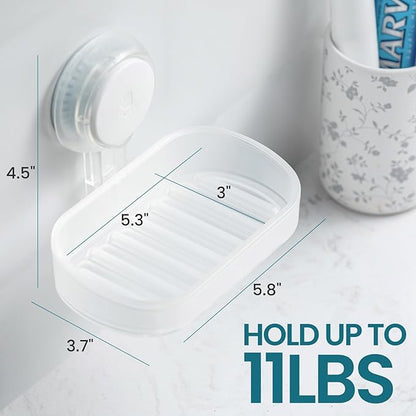 TAILI Soap Holder Soap Dish for Shower, Suction Cup Soap Holder for Shower Wall, Bathroom Accessories, Removable Strong Hold Soap Saver, Drill Free, Clear