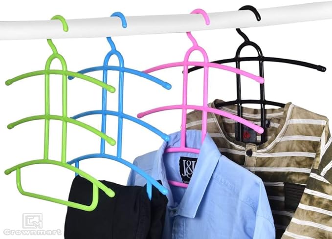 Crownmart® Multifunctional Fishbone Anti-Skid Multi Layers Clothes Hanger (Multicolor) (2)