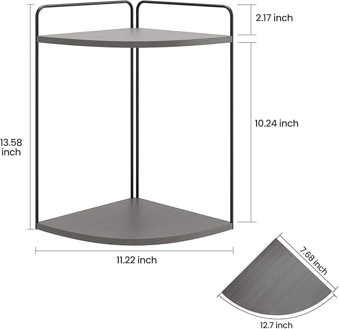 Forest Angle Bathroom Counter Organizer,Countertop Organizer,Vanity Organizers,Bathroom Storage,Bathroom Sink Caddy,Counter Shelf,Corner Counter,Corner Shelves(Black-Grey)