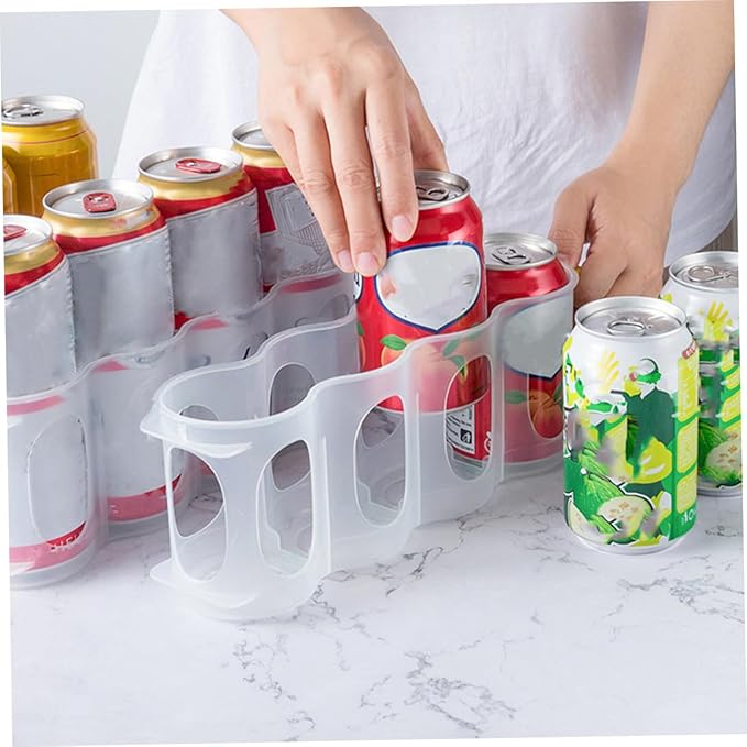 Cabilock 3pcs Fridge Can Holders Multi-use Storage Racks for Beverage Cans Space-Saving Organizer for Kitchen Refrigerator Yellow