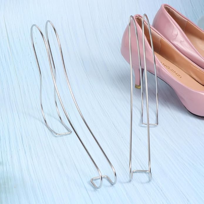 Holibanna 2PCS Metal Sandal Shoes Display Stainless Supports Shaper Forms Inserts Display Rack High Heel Support