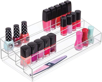 iDesign Tiered Cosmetics & Nail Polish Organizer, The Clarity Collection – 12.75 IN X 6.5IN X 3.75 IN, Clear