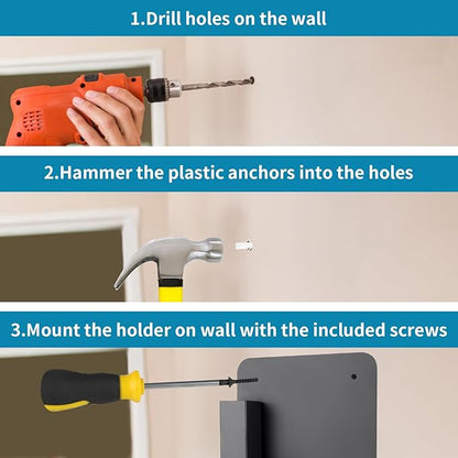 Cable Tie Organizer Holder with Screws, Metal Zip Tie Storage Container for Trailer, Workshop, Tool Box, Garage (Black)