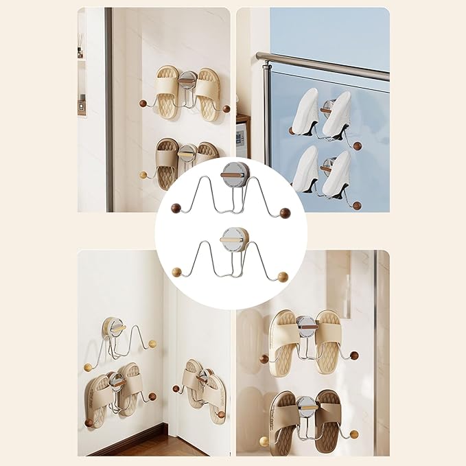 Suction Cup Shoe Rack Space Saving Storage Sturdy Construction Holds Perfect for Organizing Shoes and Drying Wall Storage Hook