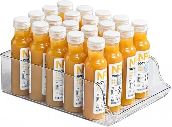 Stacking Can Dispenser, Gravity Fed Beverage Organizer Rack for Refrigerator, Clear PP Plastic Storage for Soda Cans and Bottles