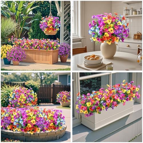 16 Bundles Artificial Pansy Flowers for Outdoors, Mixed Colors - Image 5