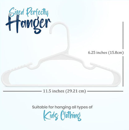 Utopia Home Kids Hangers - Plastic Baby Hangers for Closet - Childrens Hangers for Clothes & Infant Hangers for Closet - Ideal for Everyday Standard Use (White, Pack of 100)