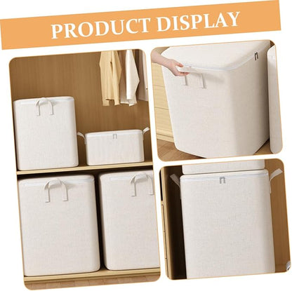 TIDTALEO Storage Bag Comforter Large Bag Organizer Wardrobe Storage Large Zipper Bag Clothes Bag with Zipper Bedding Bag Large Bags for Moving Storage for Closet Cotton Linen Quilt Big Bag