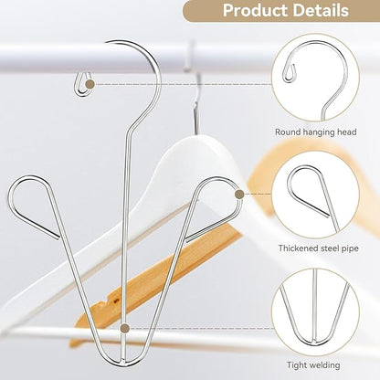 HERCHR 5 Pack Shoes Hangers Hanging Drying Rack, Hanging Shoe Organizers Shoe Hooks for Closet Organizer Storage(Silver)