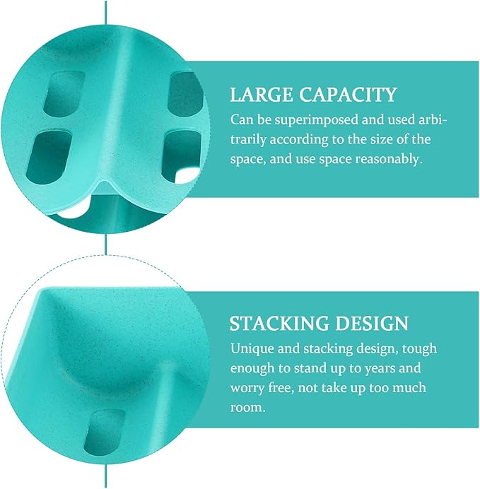 Hemobllo Stackable Drink Organizer Can Rack 4pcs Blue Refrigerator Storage Holder Kitchen Pantry Beverage Dispenser