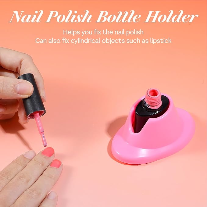 Gjinxi 2PCS Soft Rubber Nail Polish Bottle Holder Nail Polishes Stand Anti-spill Bottle Stand Painting Manicure Display Tools Non Tippable Nails Art Supplies for Nails Polish Organizer Accessories