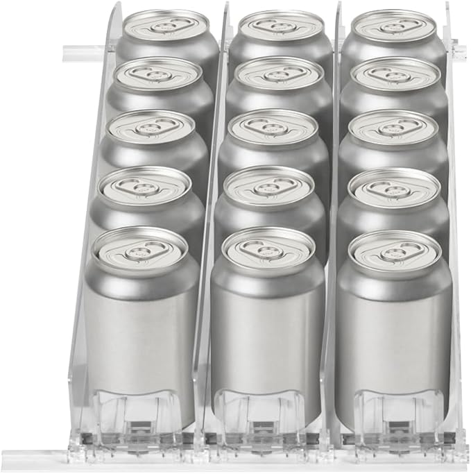 Trademark Innovations Canned Drink Dispenser for Fridge, Soda Can Organizer, Drink Storage for Refrigerator