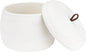 Sea Team Round Cotton Rope Storage Basket with Lid, Decorative Woven Storage Bin, Pot, Caddy, Organizer, Container for Snacks, Towels, Plants, 10 x 7.5 Inches (Small, White)