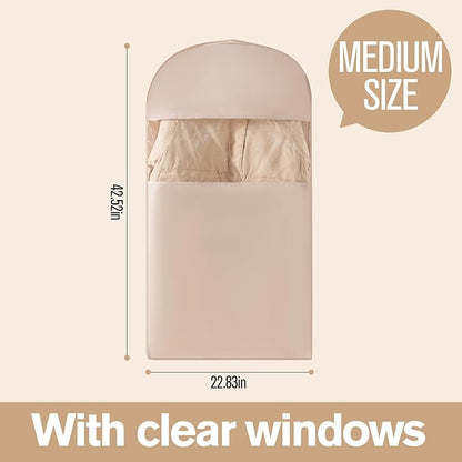 2 Packs Breathable Hanging Garment Bags for Clothes & Suits - 52" Fabric Suit Bags for Closet Storage, Garment Covers for Coats, Dresses, Jackets, Shirts, Wardrobe Protector (grey)