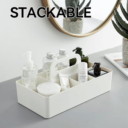 dinrgo Bath caddy for baby,Bathroom Makeup organizer Countertop with Handle,Skincare Caddy for Vanity,Storage Box,bathtub storage,Bathroom Trays,Shower Caddies,Baby Bath Toy Organizer,Desktop storage