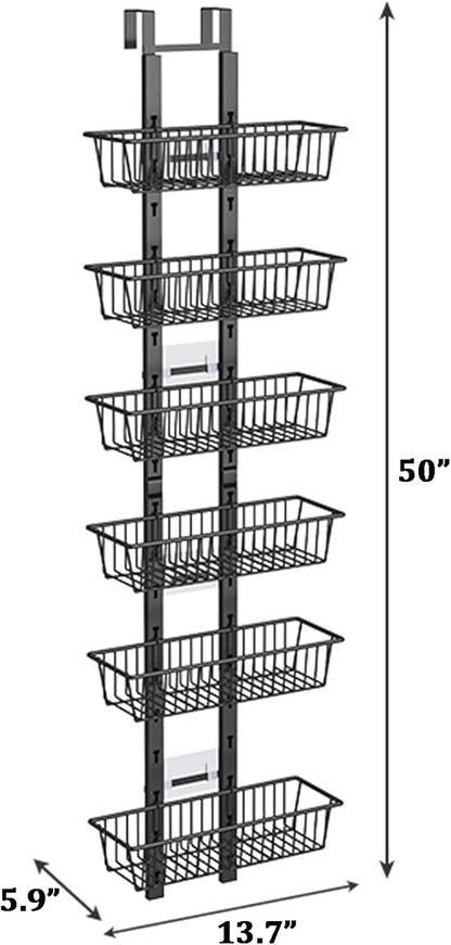 Foldable Over The Door Pantry Organizer,Duty Metal Pantry Door Organizer,Door Organizer And Storage For Kitchen Pantry Door Cabinet,5/6-tier Pantry Organizers And Storage For Kitchen,Home,laundry