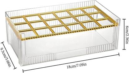 18 Grids Lipsticks Organizer, Clear Acrylic Lip Gloss Holder and Storage Display Case for chapstick, Lip Balm, Makeup (2 Pack A)