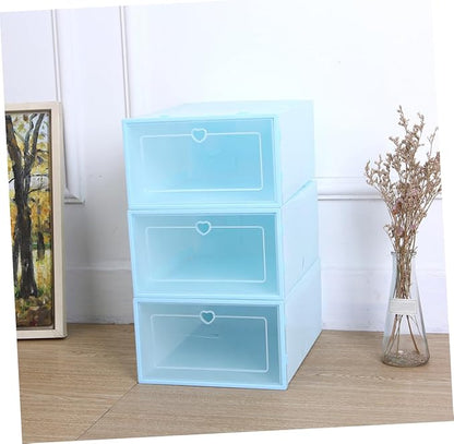 KOMBIUDA 6pcs Plastic Shoe Storage Boxes Organizer Simple Design for Easy Access