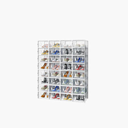 White, Small Size, 32PCS, 33 * 23 * 14cm, Shoe Box, Plastic Mesh, Freely Combinable