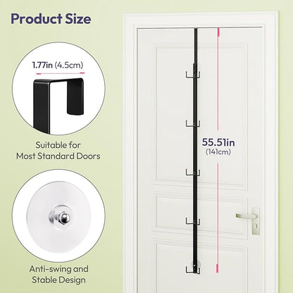 SWTYMIKI Over Door Hat Organizer - 2 Packs Metal Wall Mounted Hat Rack with 5-Tier Dual Hooks Design, Hanging Baseball Cap Organizer Storage Holds up to 40 Caps for Door, Bedroom, Closet