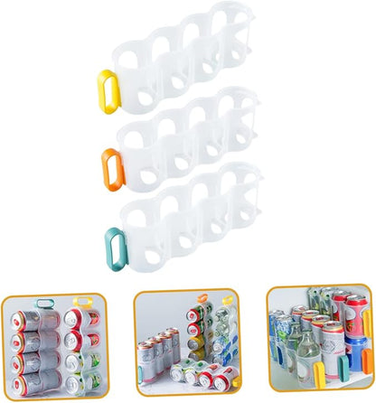ABOOFAN 3pcs Fridge Can Organizer Soda Rack Refrigerator Beverage Holder Can Dispenser for Pantry Random Color