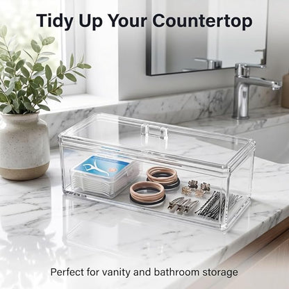 Flatware Tray with Lid, Clear Silverware Tray Kitchen Cutlery Tray and Utensil Storage Container for Flatware and Silverware