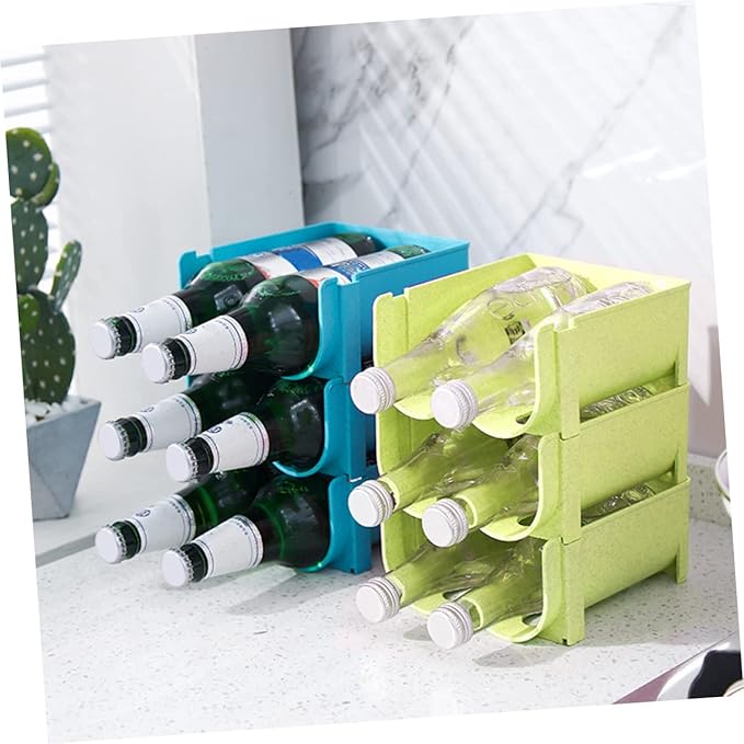 3pcs Beer Storage Rack Kitchen Rack Organizer Plastic Beer Tower Soda Can Dispenser for Refrigerator