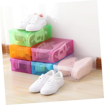 SOLUSTRE 6pcs Shoes Storage Box Lids Plastic Flip Storage Cases for Home Closet Cubbies