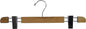 Stylish Wooden Bottoms Hanger with Low Profile and Extra Large Adjustable Clips, Hangers for Pants or Skirts with 360 Degree Chrome Swivel Hook (25, Natural)