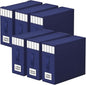 StorageTastic 6 Pack Bed Sheet Closet Organizers and Storage,Sturdy Foldable Storage Containers with Window and Label,Storage and Organization for Bedding Sheets,Duvet Covers,Blankets (Blue)