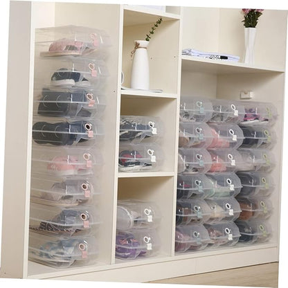 SOLUSTRE 2pcs Thicken Plastic Shoe Storage Box Decorative Box Stackable for Men Women Style