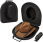 Cowboy Hat Box Hard Shell for Travel, Universal Fedora Hat Box Storage Organizer with Elastic Luggage Strap, Crush-Proof Protective Hat Carrier Bag for Large Brim Hats Men Women