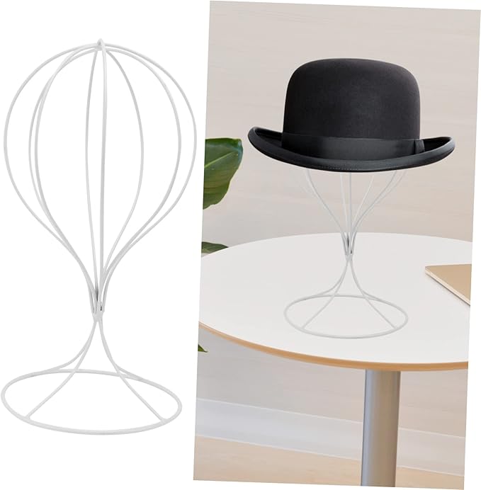 Garneck 1pc Wrought Iron Hat Rack Table Top Display Stand Black Desk Organizer Portable Tripod Wig Storage Stand Hat Shaping Rack Wig Holder Displaying Iron Hat Stretcher Display