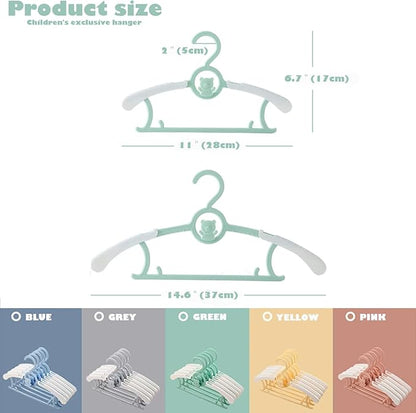 JSF Baby Hangers,20 Pack Baby Clothes Hangers for Closet Kids,Save Space Plastic Hangers Toddler Infant Nursery Child Small Children(Green)